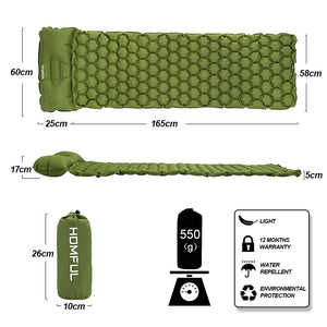 Inflatable Outdoor Sleeping Pad with Pillows