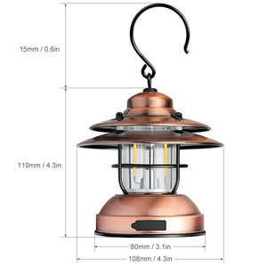 Water Resistant USB/Battery Mini Hanging Lantern with 2 Lighting Modes