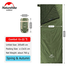 Load image into Gallery viewer, Naturehike LW180  Ultralight Waterproof Backpacking Cotton Sleeping Bag
