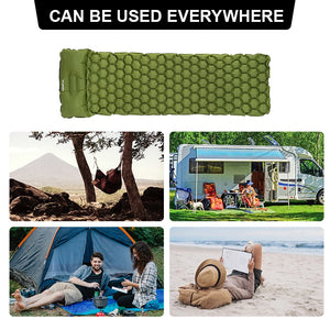Inflatable Outdoor Sleeping Pad with Pillows