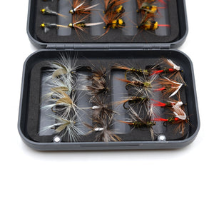 MNFT 32Pcs/Box Trout Fly Fishing Dry/Wet Flies Nymphs Lures Ice Fishing Lures Artificial Bait with Boxed