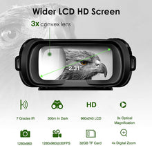 Load image into Gallery viewer, Dsoon  NV3182 Infrared Digital Night Vision Binoculars 1080P Video 300m
