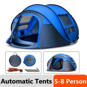 5-8 People Windproof Waterproof 4 Season Automatic Pop-up Tent