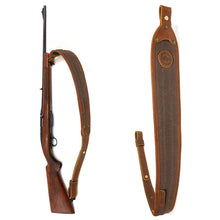 Load image into Gallery viewer, Adjustable Padded Leather Rifle/Shotgun Sling 106cm - maxoutdoorgearandgadgets
