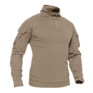 WOLFONROAD Men's 1/4 Zip Long Sleeve Tactical Combat Shirts - maxoutdoorgearandgadgets