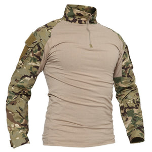 WOLFONROAD Men's 1/4 Zip Long Sleeve Tactical Combat Shirts - maxoutdoorgearandgadgets