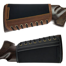 Load image into Gallery viewer, Leather Adjustable Rifle Shotgun Buttstock Cheek Rest - maxoutdoorgearandgadgets
