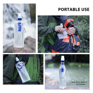 Foldable Flexible Water Filtration Bladder with Carabiner - maxoutdoorgearandgadgets