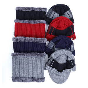 Unisex Knitted Fleece Caps Neck Warmer