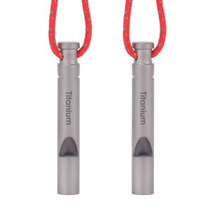 2PCS Loud Titanium Emergency Whistle with Cord - maxoutdoorgearandgadgets