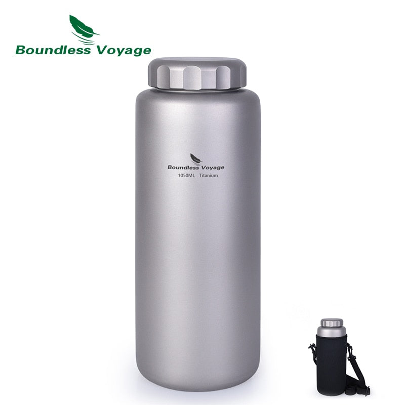 Boundless Voyage Titanium Sports Water Bottle Leak-Proof Outdoor Camping Hiking Cycling Tea Coffee Canteen Drinkware 1050ml - maxoutdoorgearandgadgets