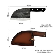 Load image into Gallery viewer, Chinese High Carbon Steel Butcher/Chef Knife Hand-Forged Full-Tang with Gift Sheath - maxoutdoorgearandgadgets
