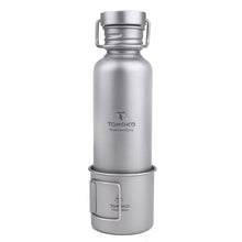 Load image into Gallery viewer, TOMSHOO 750ml Full Titanium Water Bottle w Extra Plastic Lid - maxoutdoorgearandgadgets
