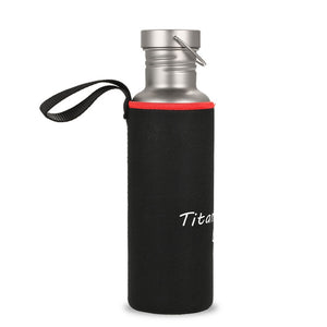 TOMSHOO Ultralight 600ml/750ml Titanium Water Bottle with Extra Plastic Lid & Titanium Cup - maxoutdoorgearandgadgets