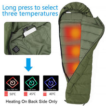 Load image into Gallery viewer, Agemore 220x80cm Mummy Winter Sleeping Bag Cotton Electrical Heated Sleeping Bag Outdoor Traveling Sleeping Bag Waterproof - maxoutdoorgearandgadgets
