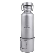 Load image into Gallery viewer, TOMSHOO 750ml Full Titanium Water Bottle with Extra Plastic Lid - maxoutdoorgearandgadgets
