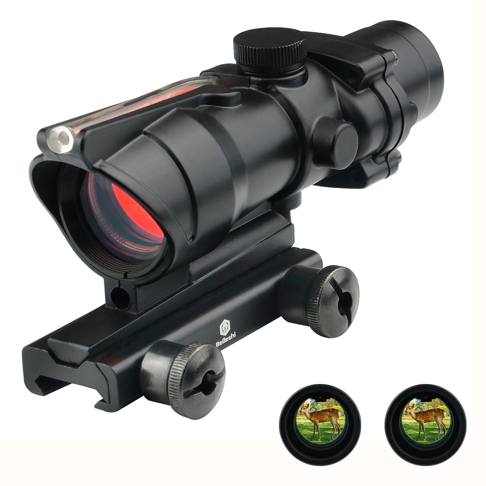4X32 Rifle Scope Fiber Optic Sight Illuminating Reticle - maxoutdoorgearandgadgets