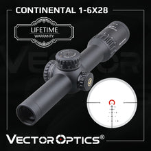 Load image into Gallery viewer, Vector Optics Continental 1-6x28 HD FFP Hunting Riflescope 34mm 1/10MIL Zero Stop .338 Lapua - maxoutdoorgearandgadgets
