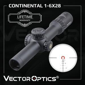 Vector Optics Continental 1-6x28 HD FFP Hunting Riflescope 34mm 1/10MIL Zero Stop .338 Lapua - maxoutdoorgearandgadgets