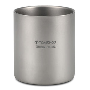 TOMSHOO 220/350/450/600ml Double Wall Titanium Mug - maxoutdoorgearandgadgets