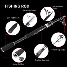 Load image into Gallery viewer, Goture 24T Carbon Ultra Light Telescopic Spinning Casting MF Action Rod - maxoutdoorgearandgadgets
