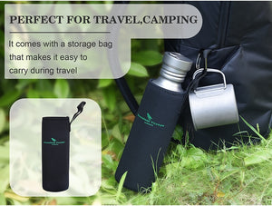 Boundless Voyage Titanium Water Bottle with Titanium Lid Outdoor Camping Cycling Hiking Tableware Drinkware 25.6oz/750ml - maxoutdoorgearandgadgets