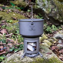 Load image into Gallery viewer, Boundless Voyage Outdoor Camping Titanium Wood Stove With Folding Pot Stands Tripods Portable   Burning Stove Camp Stove Ti1513A - maxoutdoorgearandgadgets
