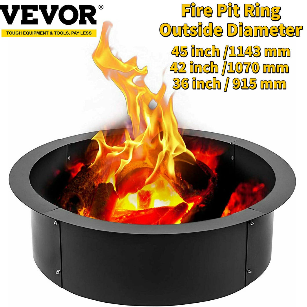 VEVOR Fire Pit Steel Ring/Liner Easy to Assemble Install Outside Diameter 36